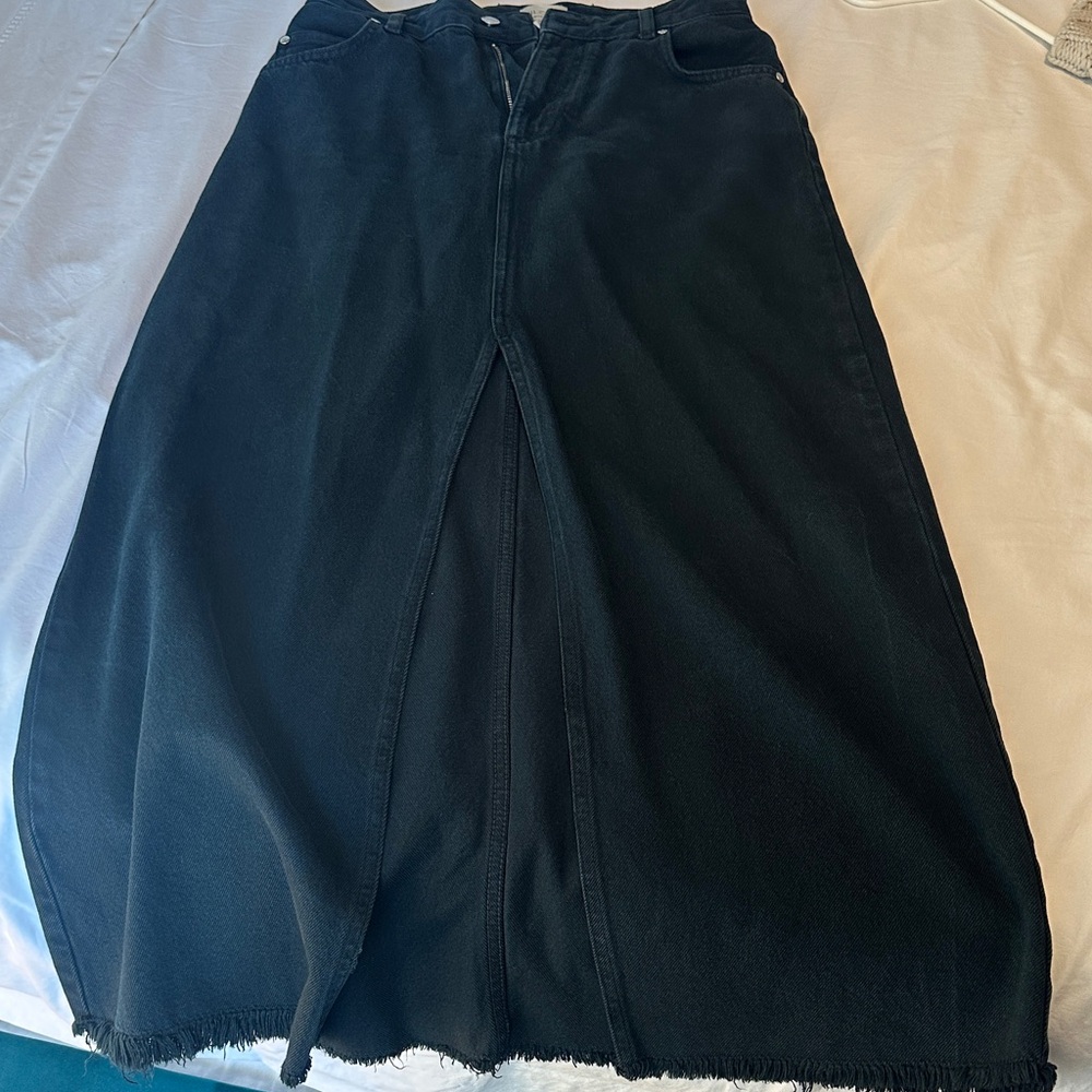 Pilcro Black Denim Maxi Skirt